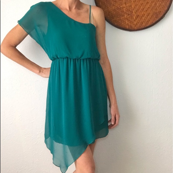 Sweet Storm Dresses & Skirts - 👗Teal green asymmetrical mini dress